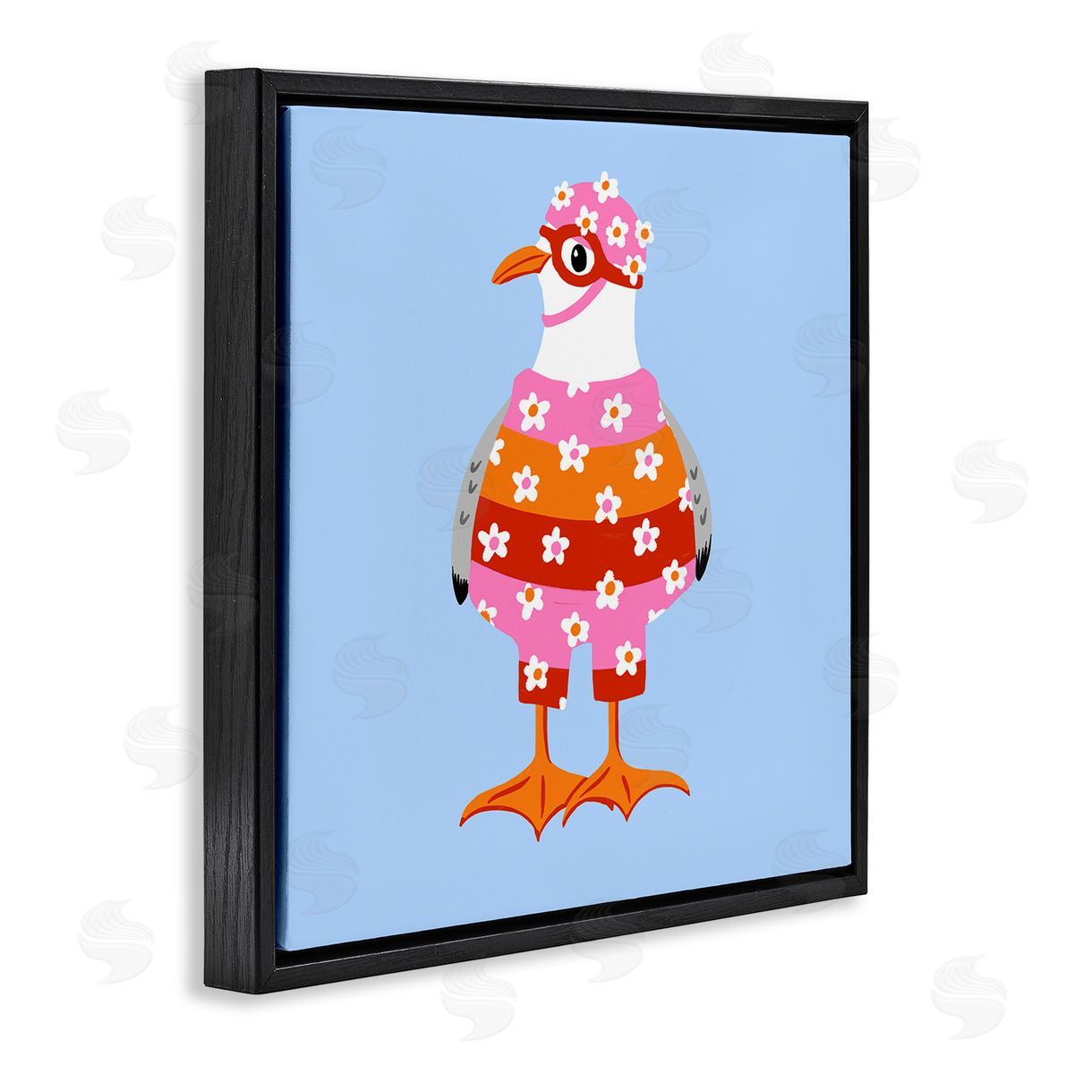 Bex Morley Design Sassy Seagull Wetsuit Canvas Wall Art Print