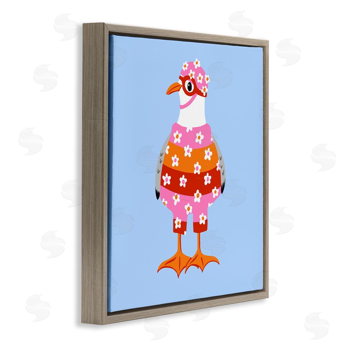 Bex Morley Design Sassy Seagull Wetsuit Canvas Wall Art Print