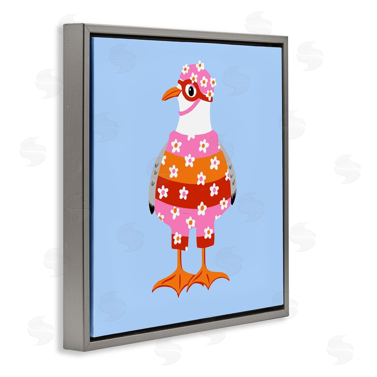 Bex Morley Design Sassy Seagull Wetsuit Canvas Wall Art Print