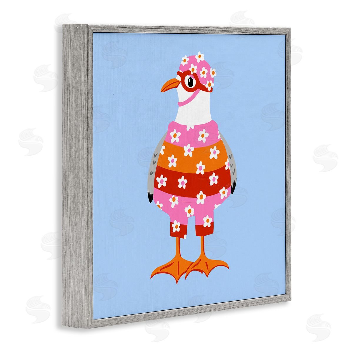 Bex Morley Design Sassy Seagull Wetsuit Canvas Wall Art Print