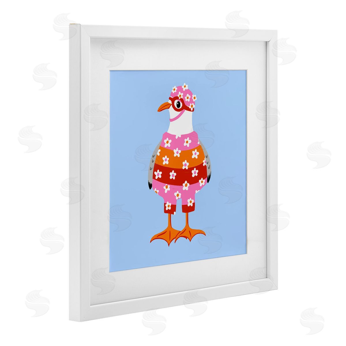 Bex Morley Design Sassy Seagull Wetsuit Canvas Wall Art Print