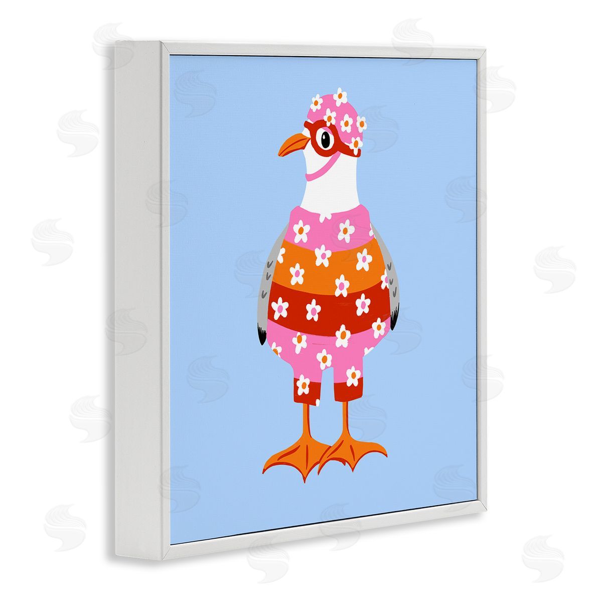 Bex Morley Design Sassy Seagull Wetsuit Canvas Wall Art Print