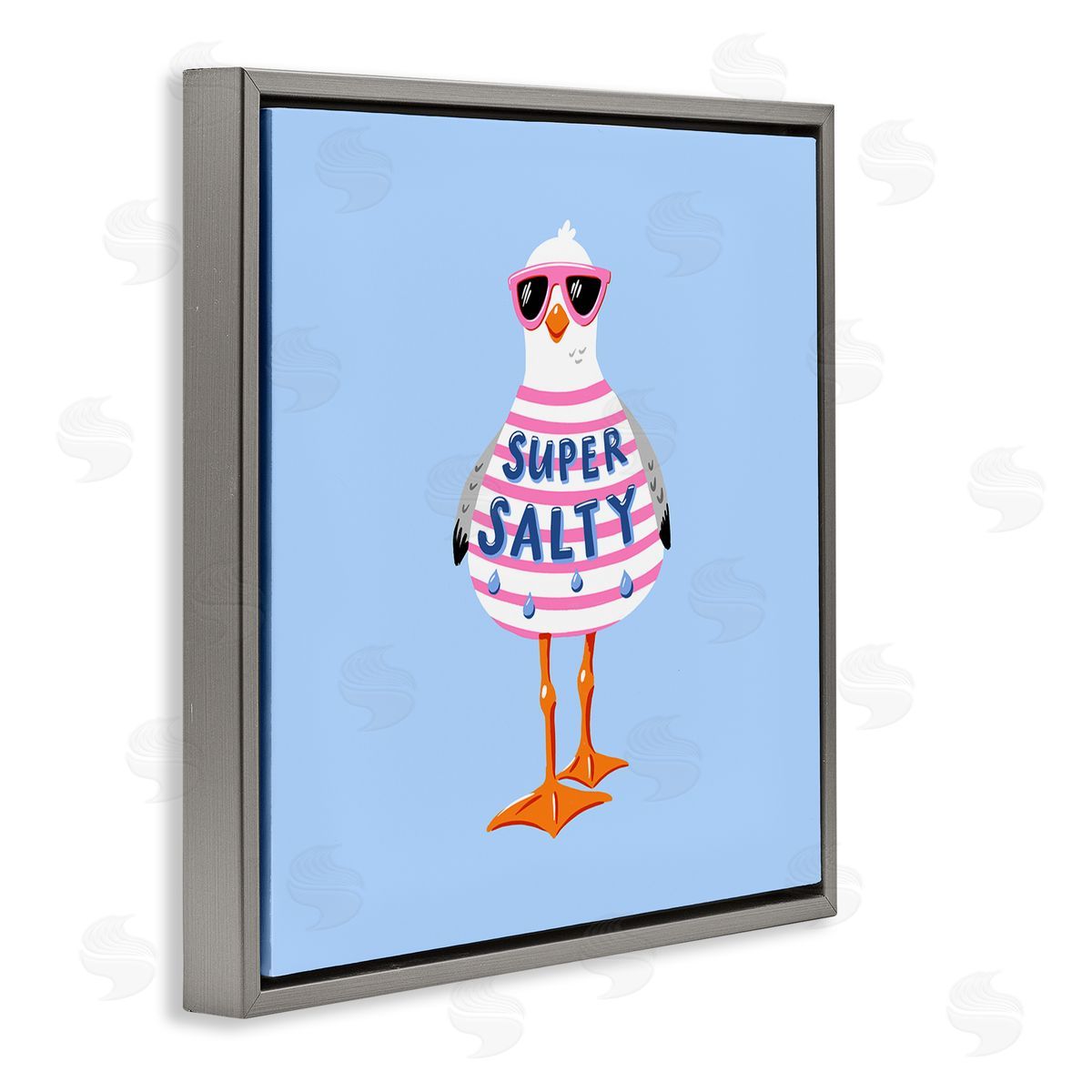 Bex Morley Design Super Salty Sassy Seagull Canvas Wall Art Print