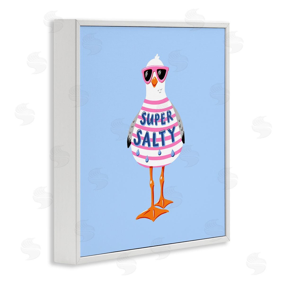 Bex Morley Design Super Salty Sassy Seagull Canvas Wall Art Print