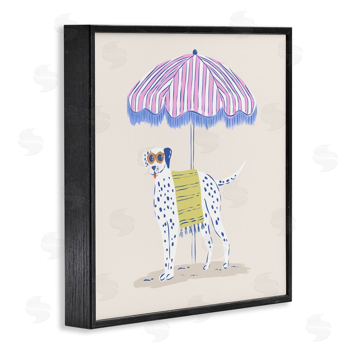 Krissy Mast Pastel Beach Umbrella Dalmatian Canvas Wall Art Print