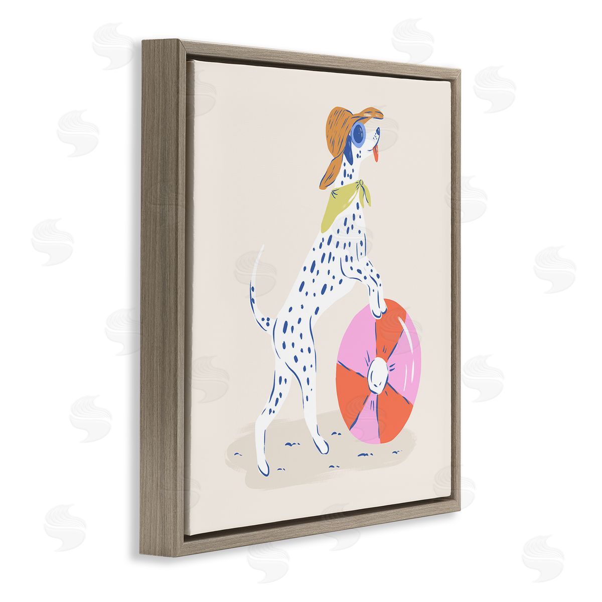 Krissy Mast Beach Ball Dalmatian Canvas Wall Art Print