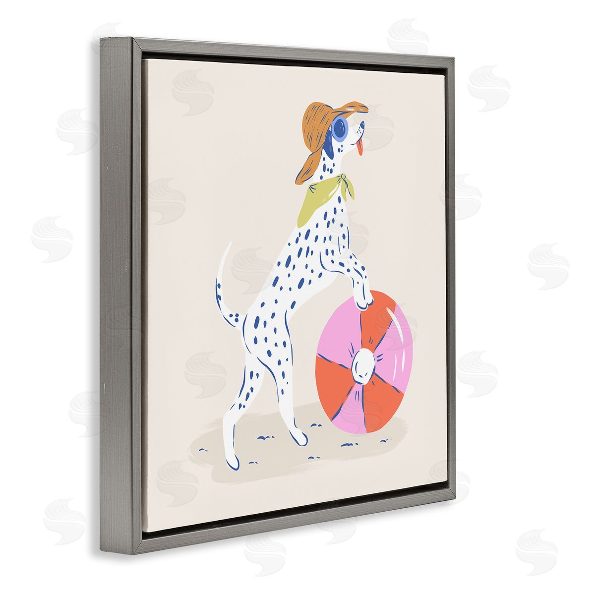 Krissy Mast Beach Ball Dalmatian Canvas Wall Art Print