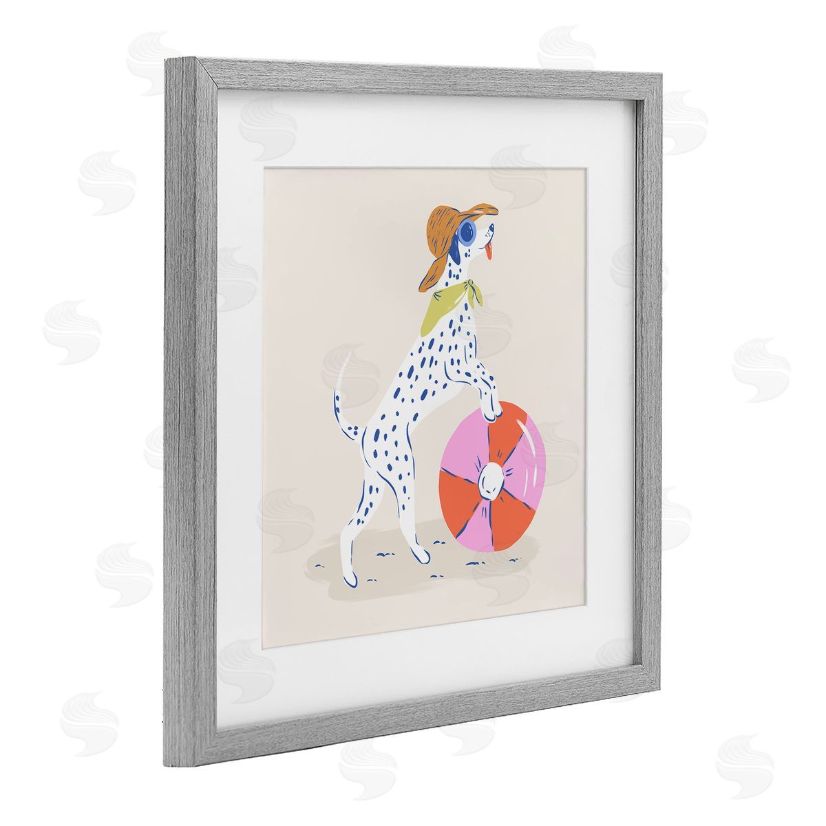 Krissy Mast Beach Ball Dalmatian Canvas Wall Art Print