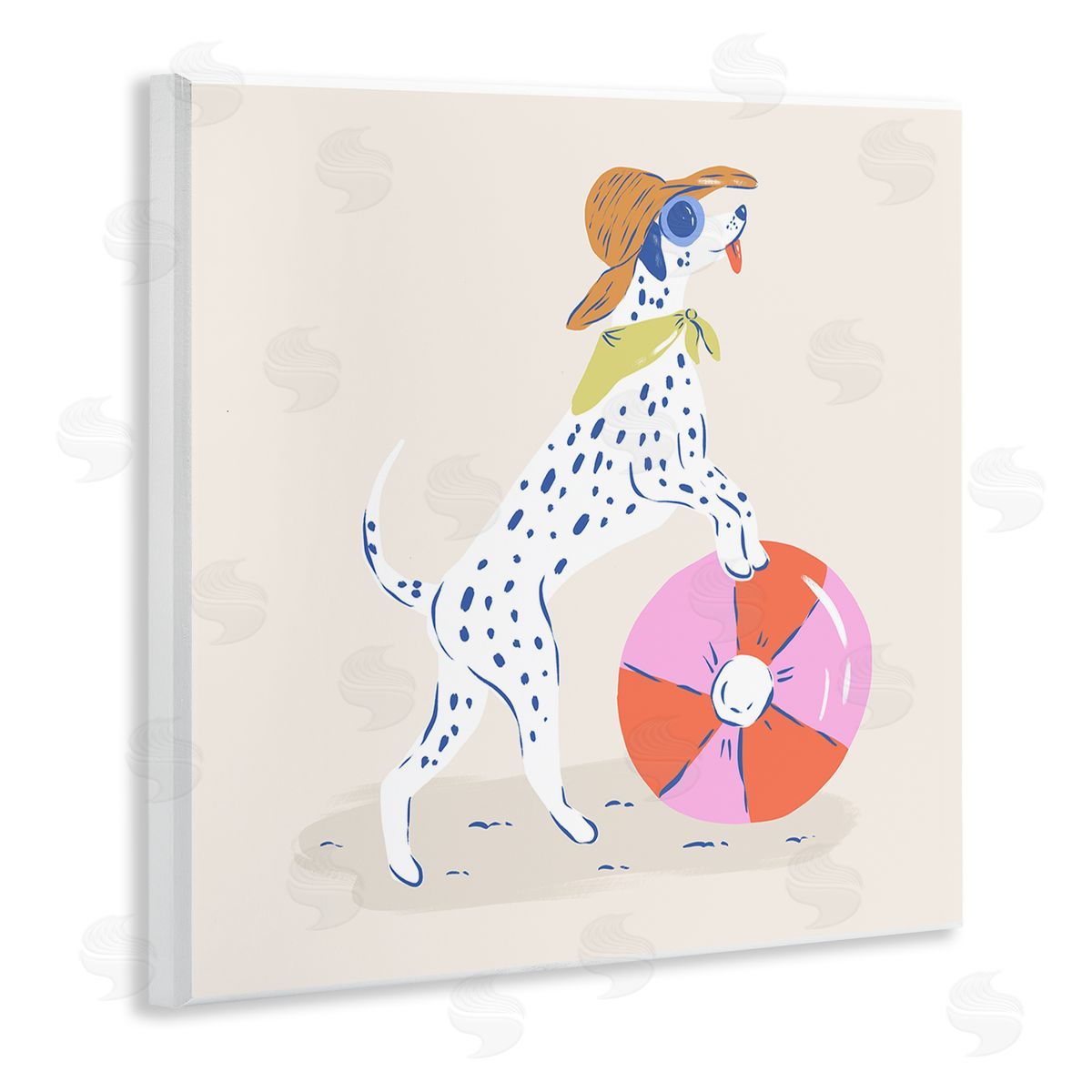Krissy Mast Beach Ball Dalmatian Canvas Wall Art Print