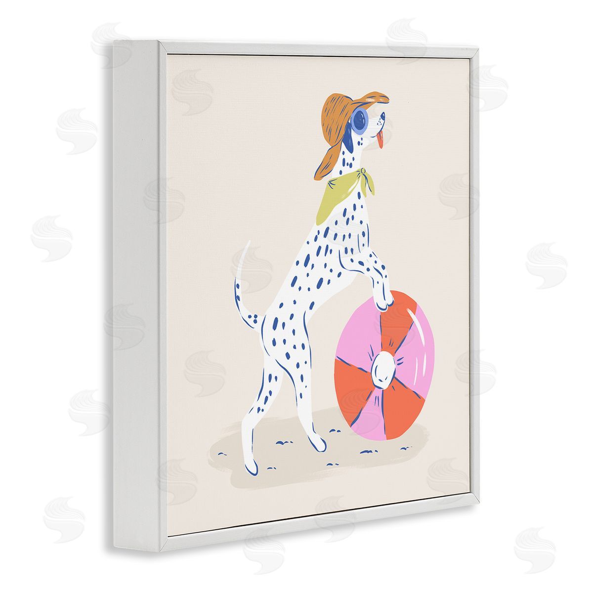 Krissy Mast Beach Ball Dalmatian Canvas Wall Art Print