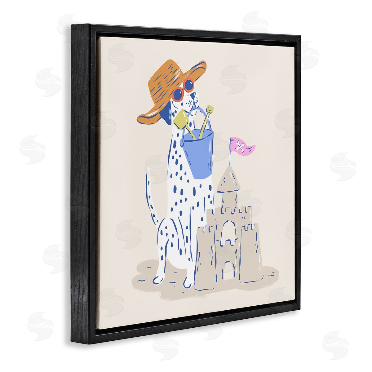 Krissy Mast Summer Sandcastle Dalmatian Canvas Wall Art Print