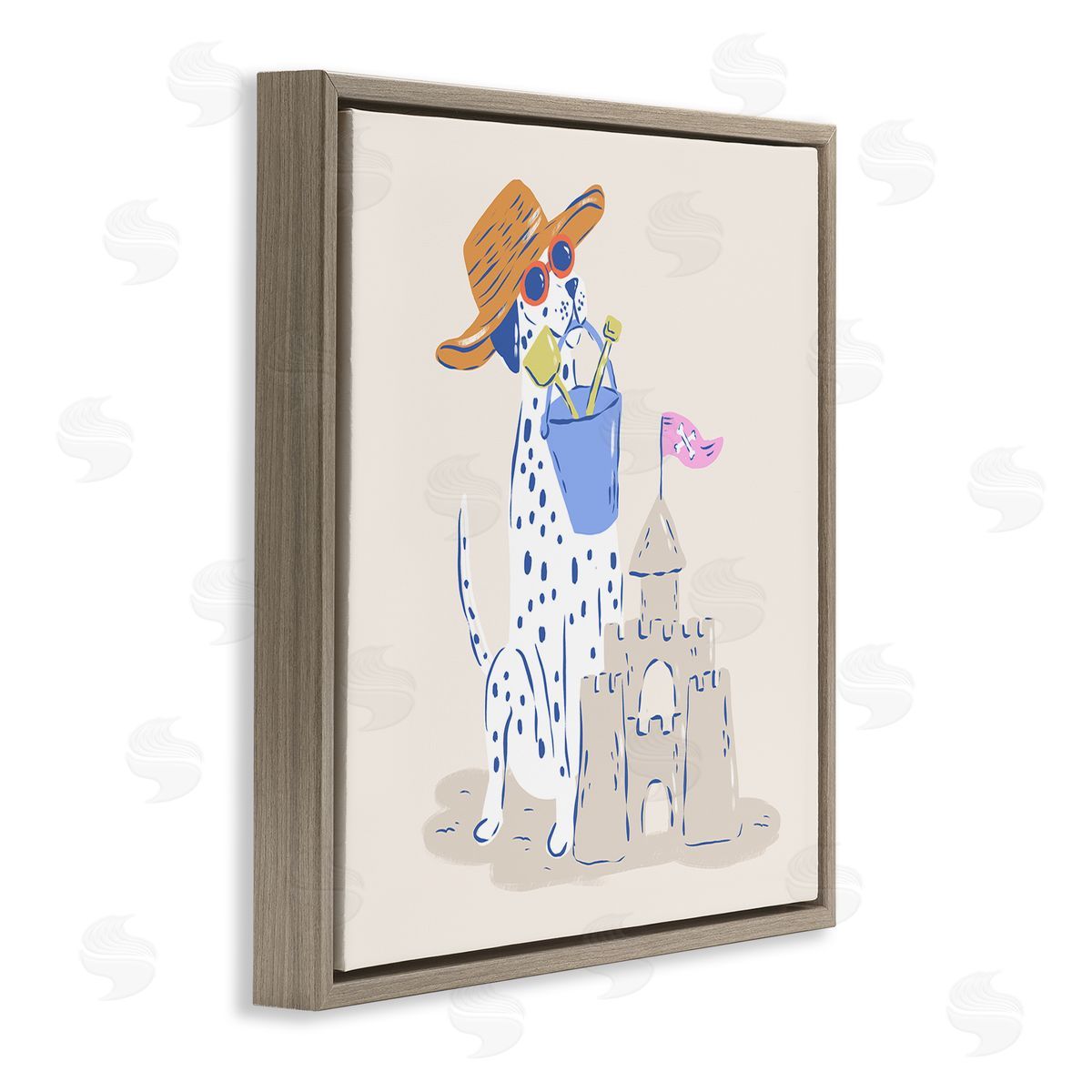 Krissy Mast Summer Sandcastle Dalmatian Canvas Wall Art Print