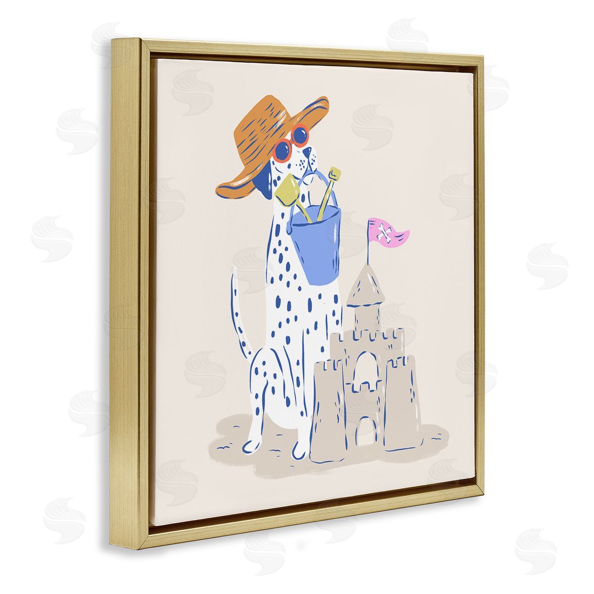 Krissy Mast Summer Sandcastle Dalmatian Canvas Wall Art Print