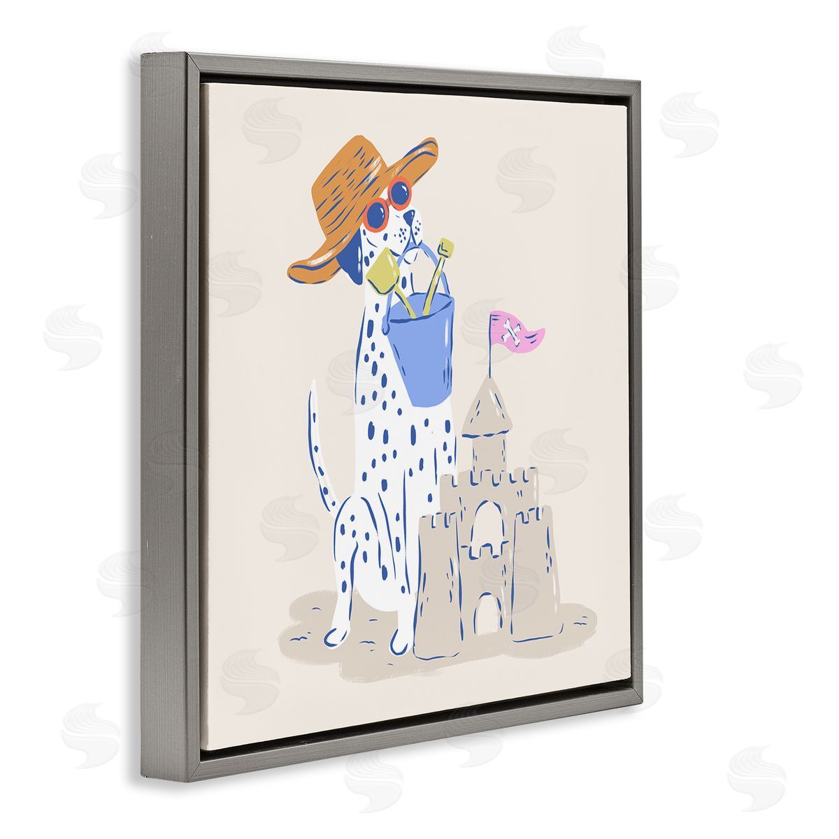 Krissy Mast Summer Sandcastle Dalmatian Canvas Wall Art Print