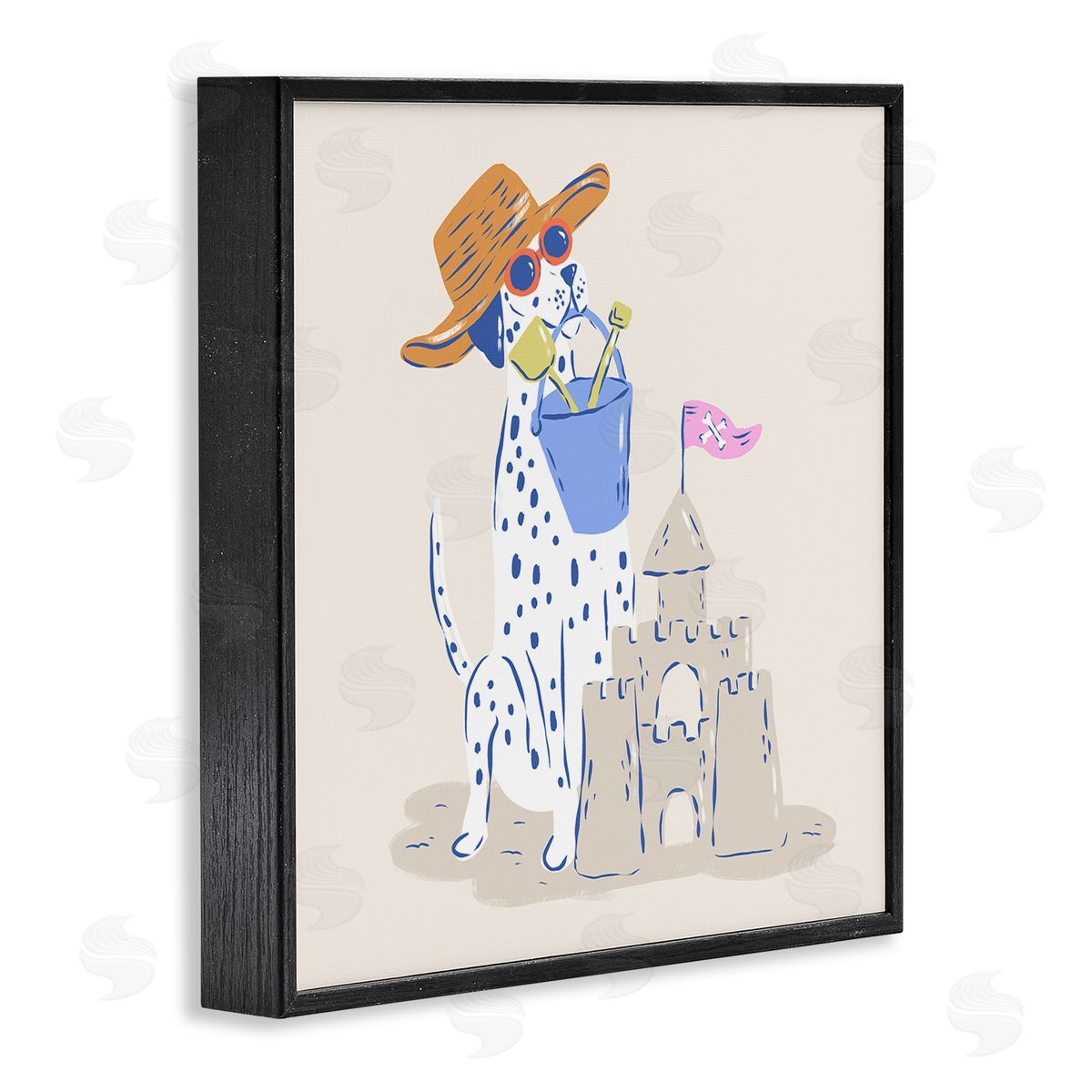 Krissy Mast Summer Sandcastle Dalmatian Canvas Wall Art Print