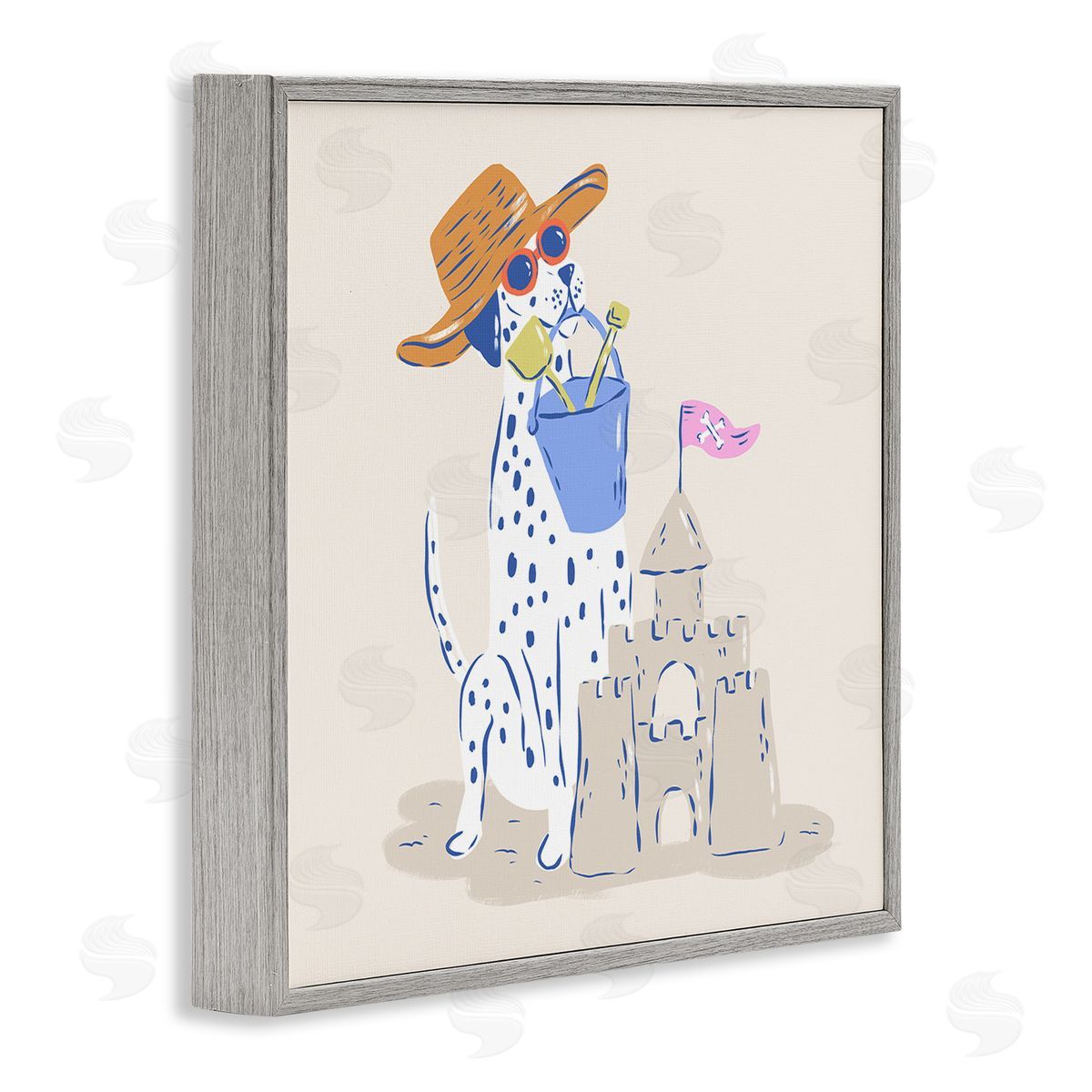 Krissy Mast Summer Sandcastle Dalmatian Canvas Wall Art Print