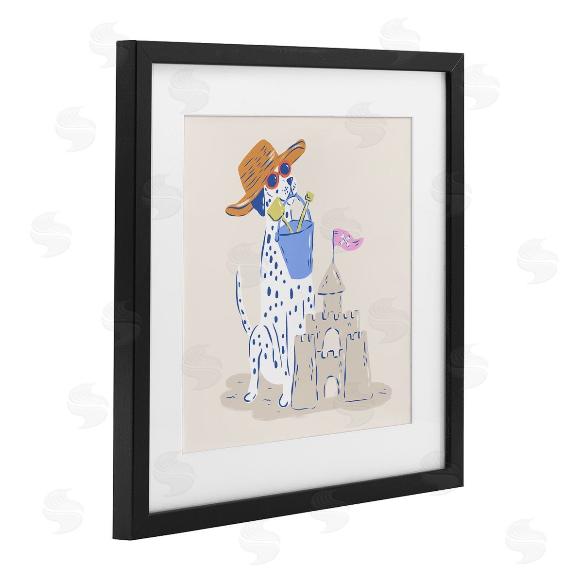 Krissy Mast Summer Sandcastle Dalmatian Canvas Wall Art Print