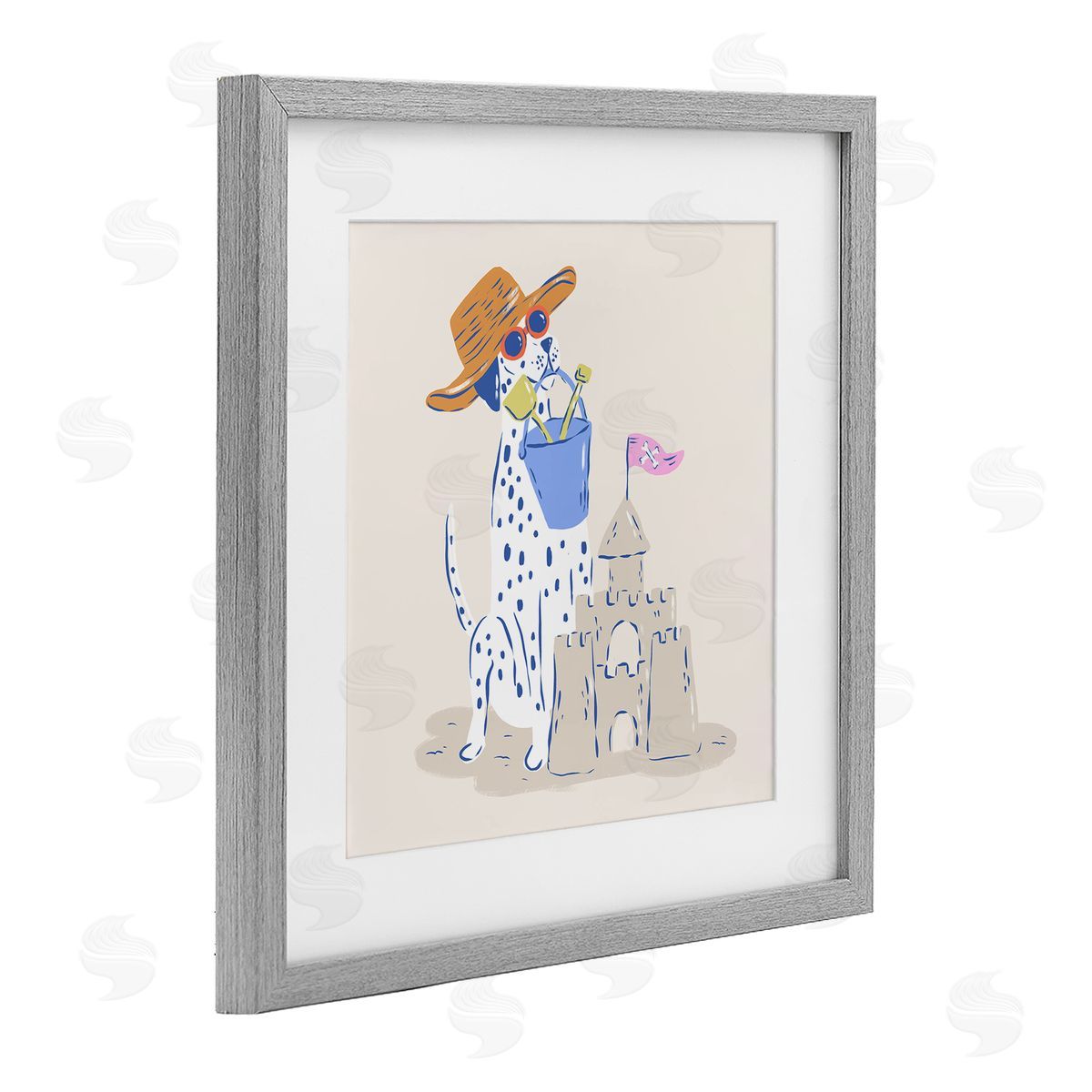 Krissy Mast Summer Sandcastle Dalmatian Canvas Wall Art Print