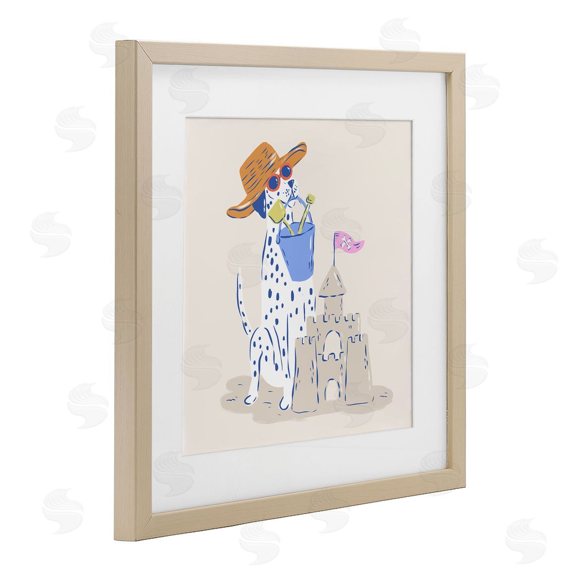 Krissy Mast Summer Sandcastle Dalmatian Canvas Wall Art Print