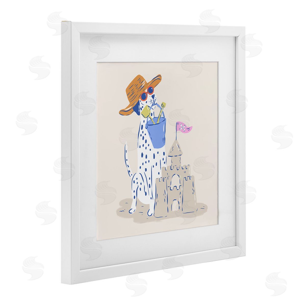 Krissy Mast Summer Sandcastle Dalmatian Canvas Wall Art Print
