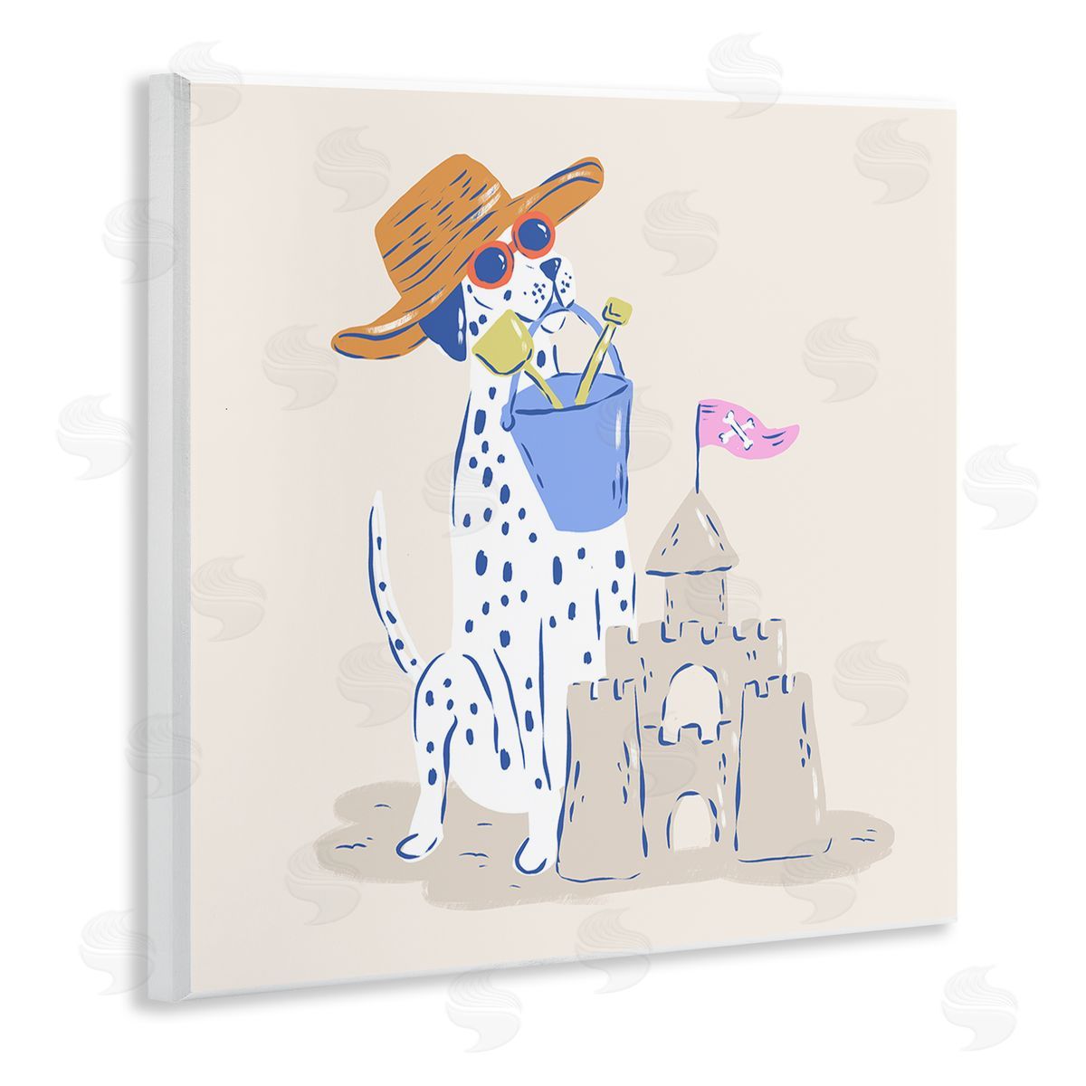 Krissy Mast Summer Sandcastle Dalmatian Canvas Wall Art Print