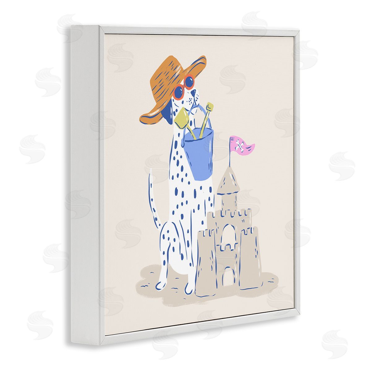 Krissy Mast Summer Sandcastle Dalmatian Canvas Wall Art Print