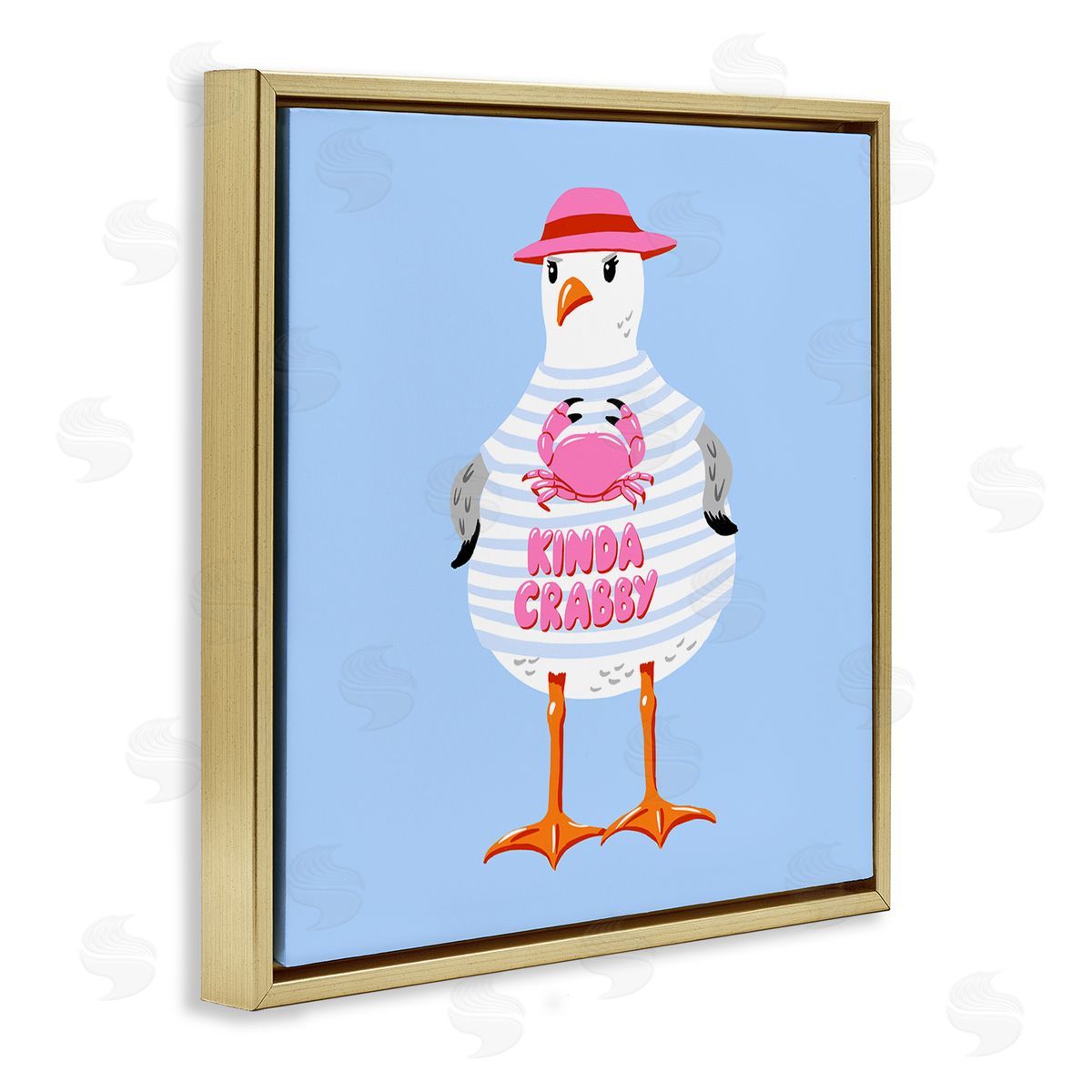 Bex Morley Design Sassy Seagull Kinda Crabby Canvas Wall Art Print