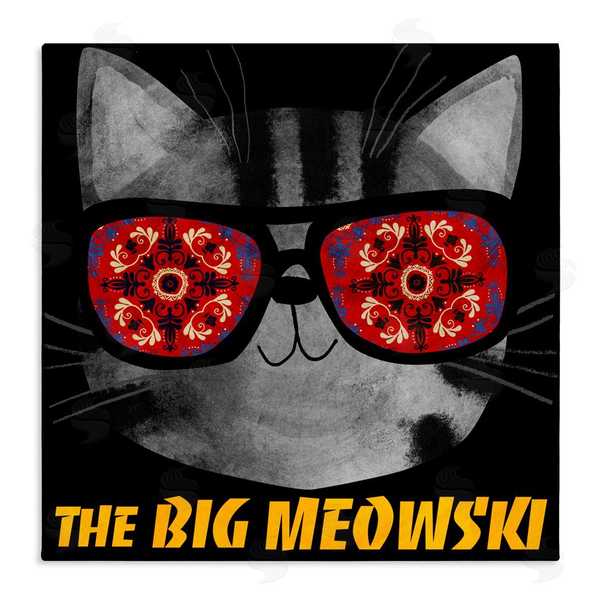 Planet Cat by Angie Rozelaar Big Meowski Movie Parody Canvas Wall Art Print
