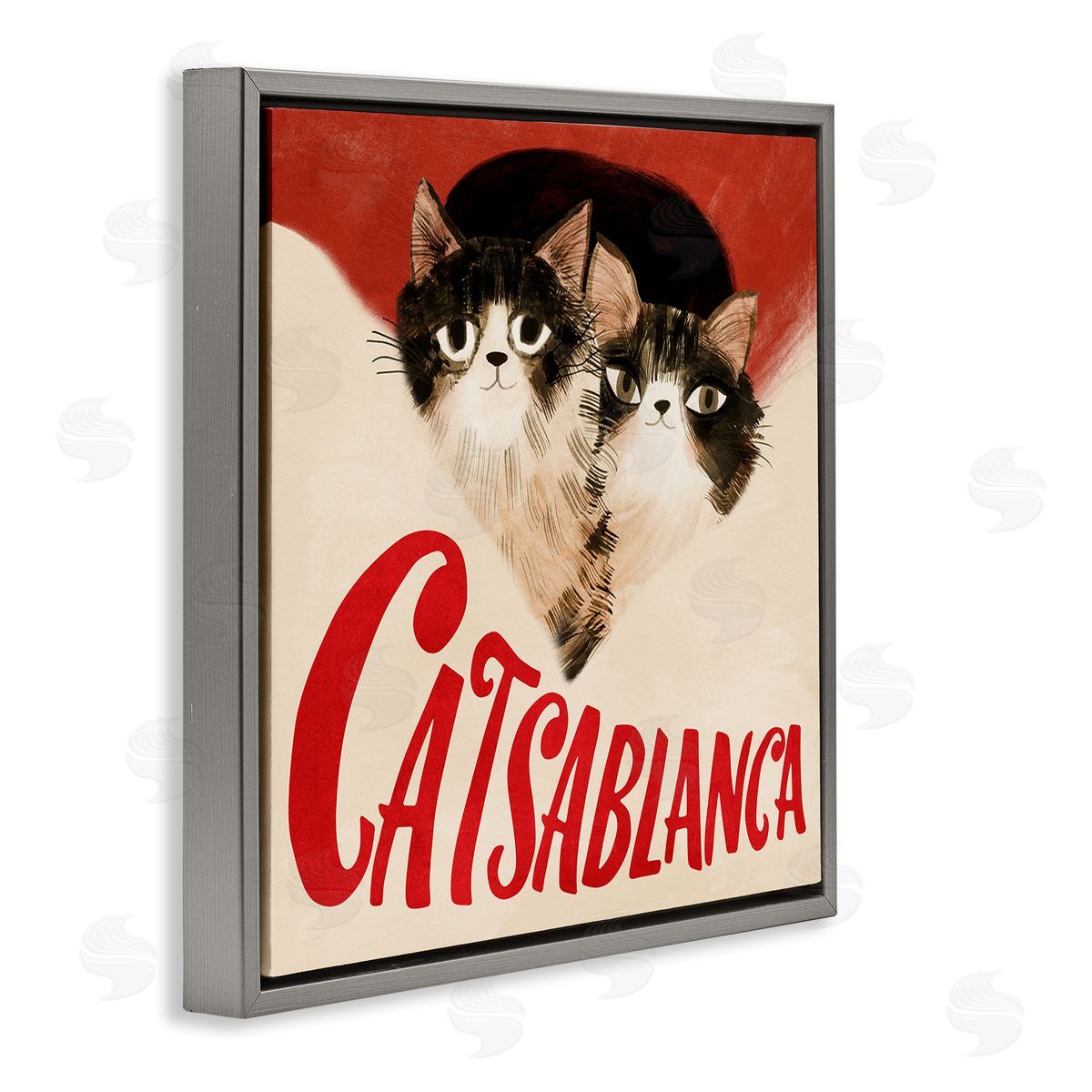 Planet Cat by Angie Rozelaar Catsablanca Funny Retro Film Canvas Wall Art Print