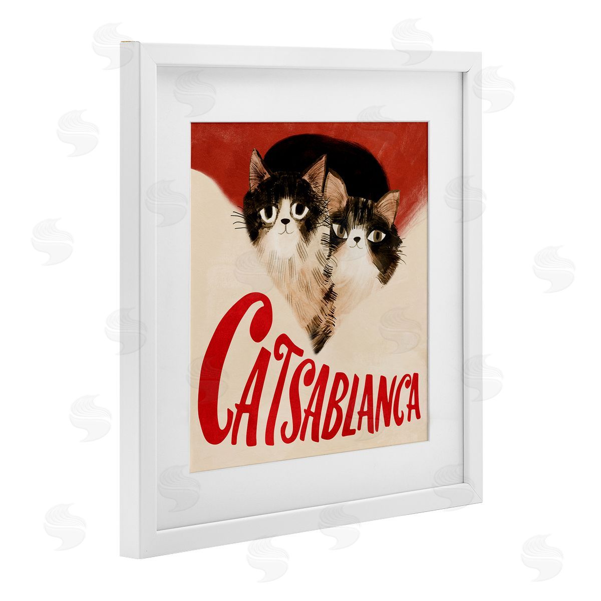Planet Cat by Angie Rozelaar Catsablanca Funny Retro Film Canvas Wall Art Print