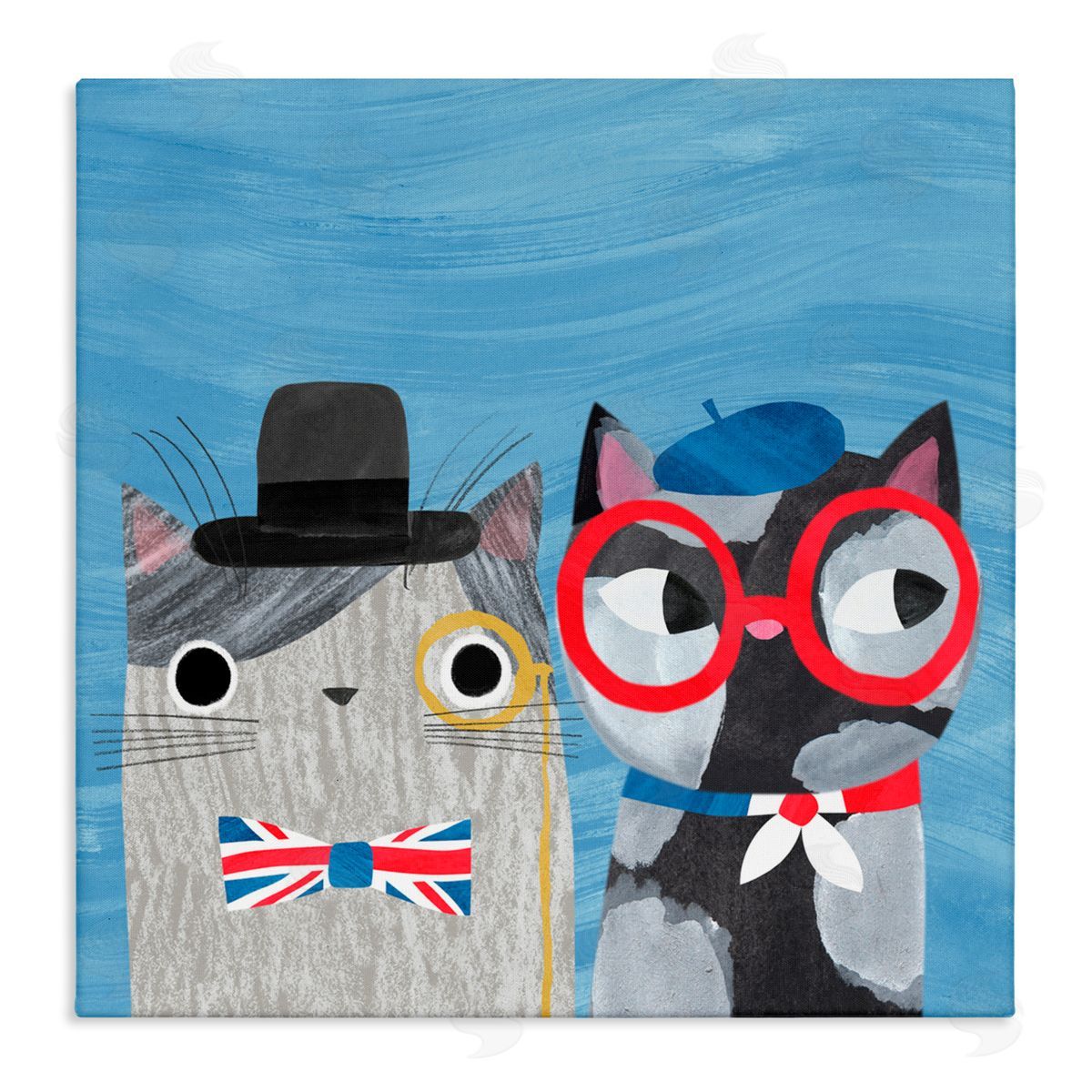 Planet Cat by Angie Rozelaar English & French Cats Canvas Wall Art Print