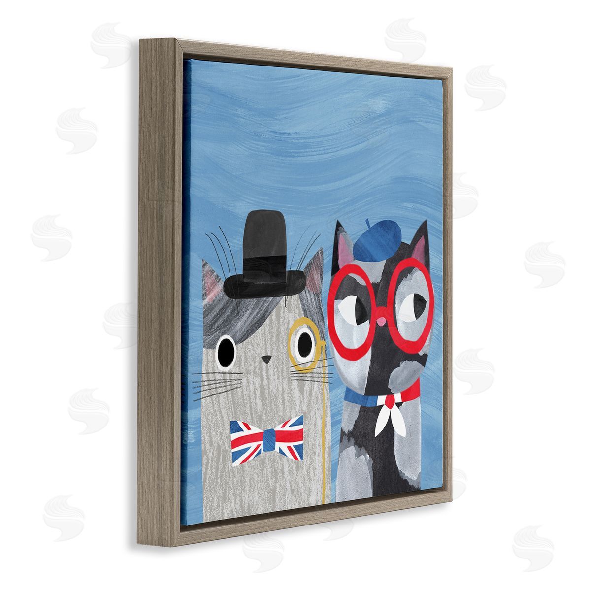 Planet Cat by Angie Rozelaar English & French Cats Canvas Wall Art Print