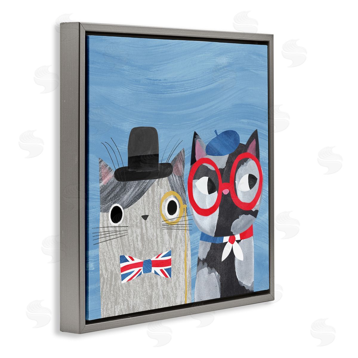 Planet Cat by Angie Rozelaar English & French Cats Canvas Wall Art Print
