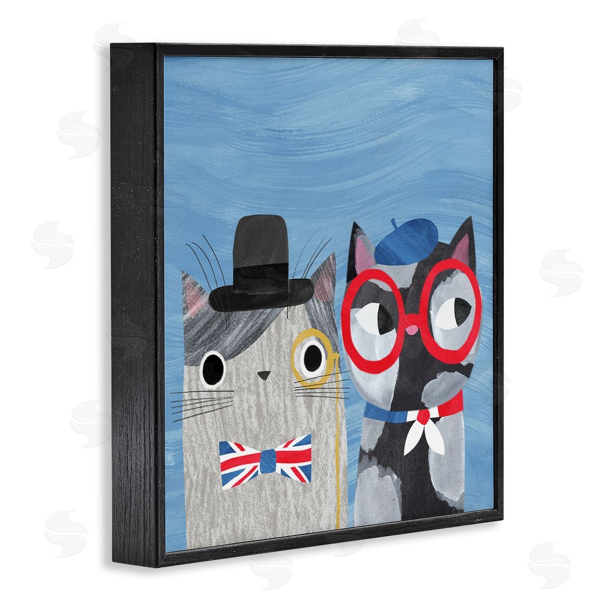 Planet Cat by Angie Rozelaar English & French Cats Canvas Wall Art Print