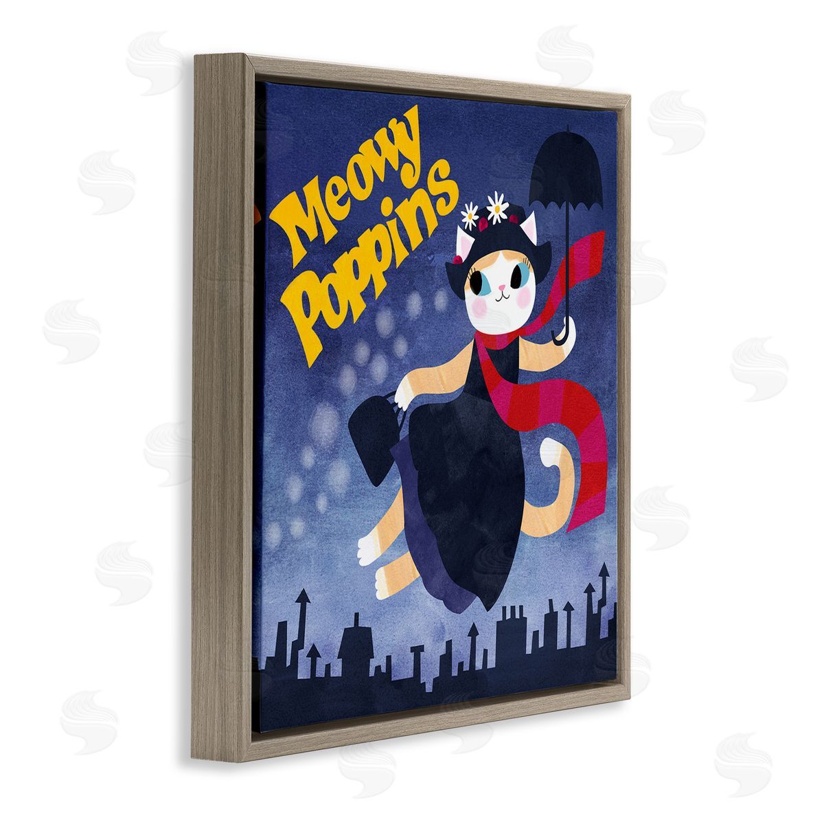Planet Cat by Angie Rozelaar Meowy Poppins Cat Parody Canvas Wall Art Print