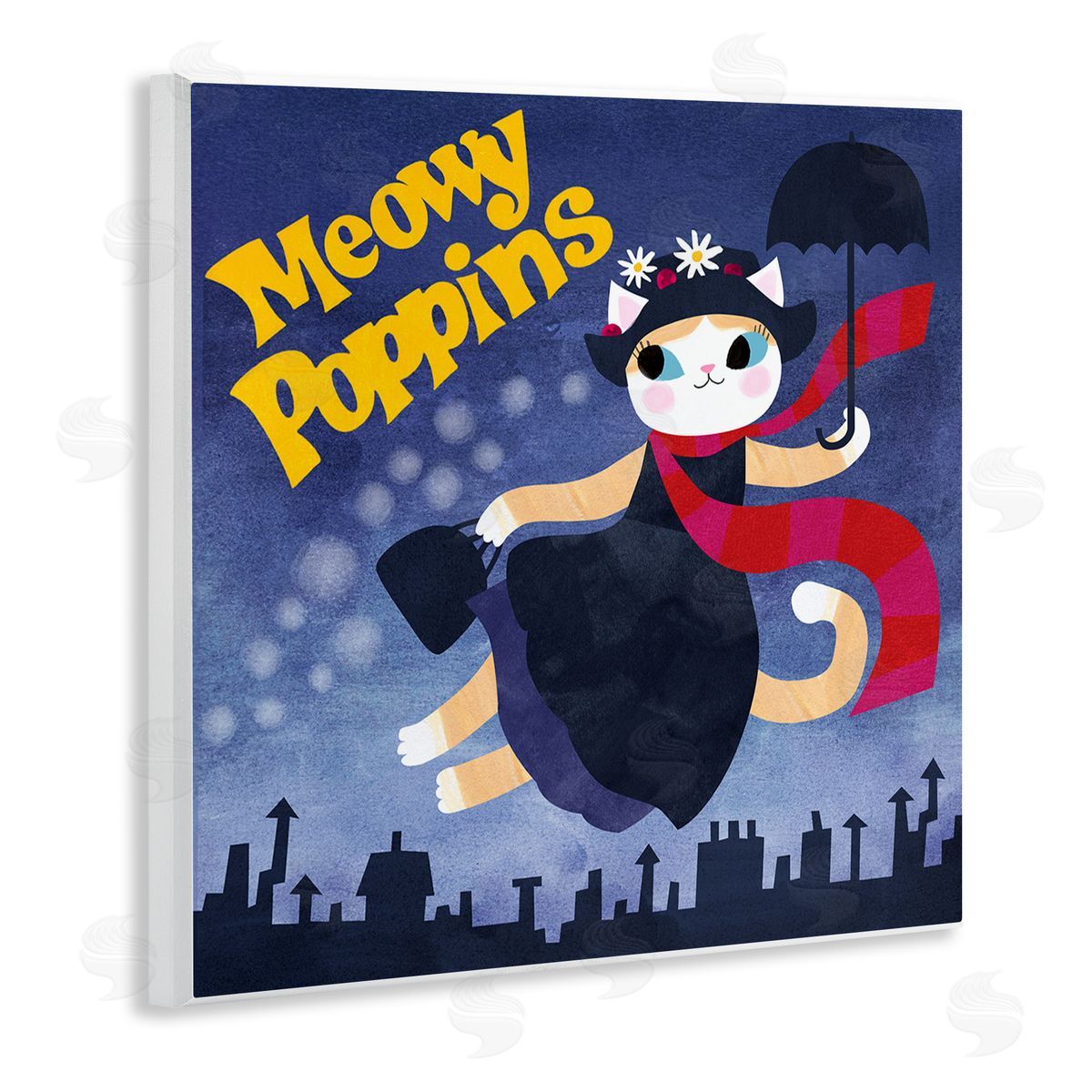 Planet Cat by Angie Rozelaar Meowy Poppins Cat Parody Canvas Wall Art Print