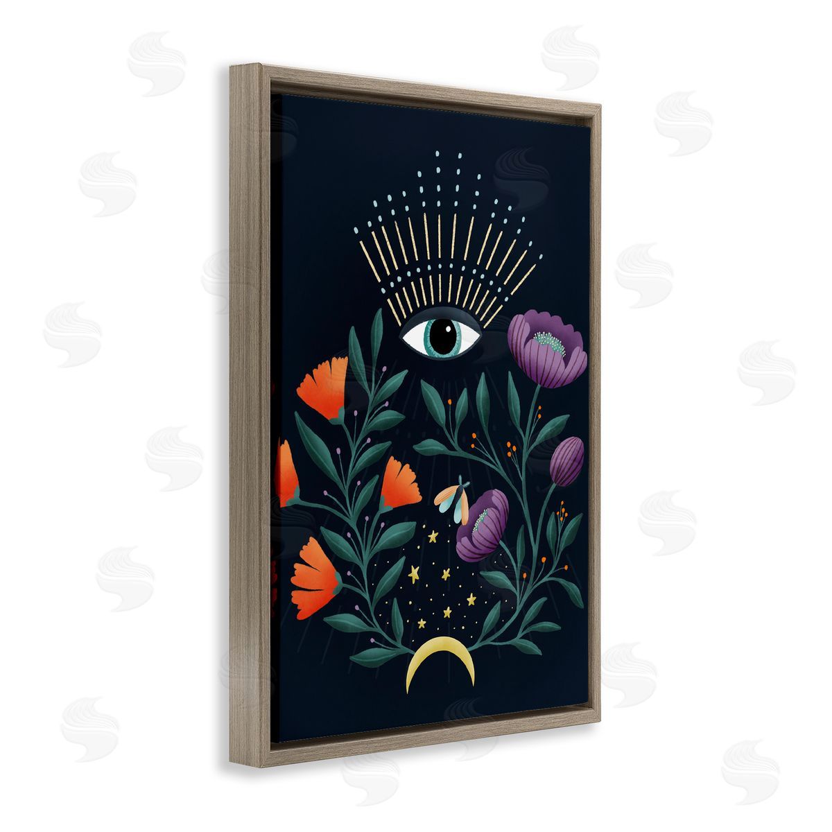 Metka Hiti Mystical Floral Evil Eye Canvas Wall Art Print