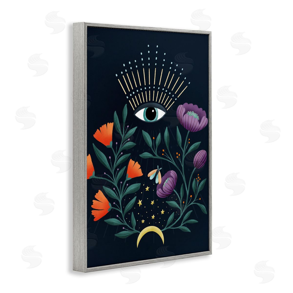 Metka Hiti Mystical Floral Evil Eye Canvas Wall Art Print