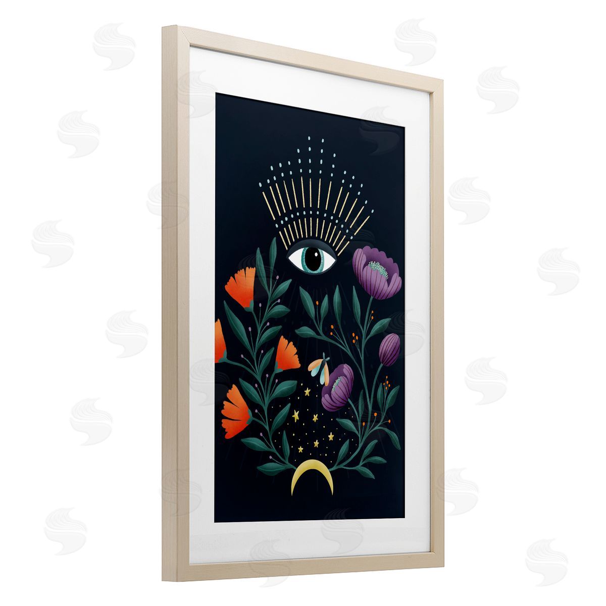 Metka Hiti Mystical Floral Evil Eye Canvas Wall Art Print