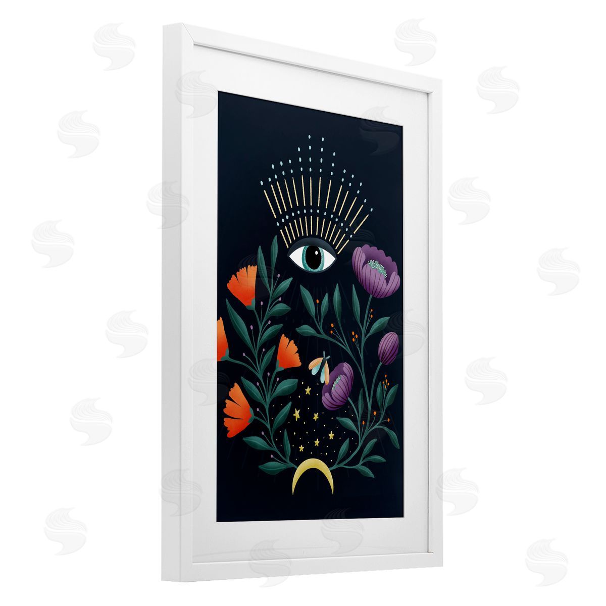 Metka Hiti Mystical Floral Evil Eye Canvas Wall Art Print