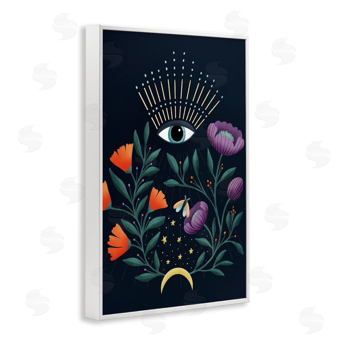 Metka Hiti Mystical Floral Evil Eye Canvas Wall Art Print