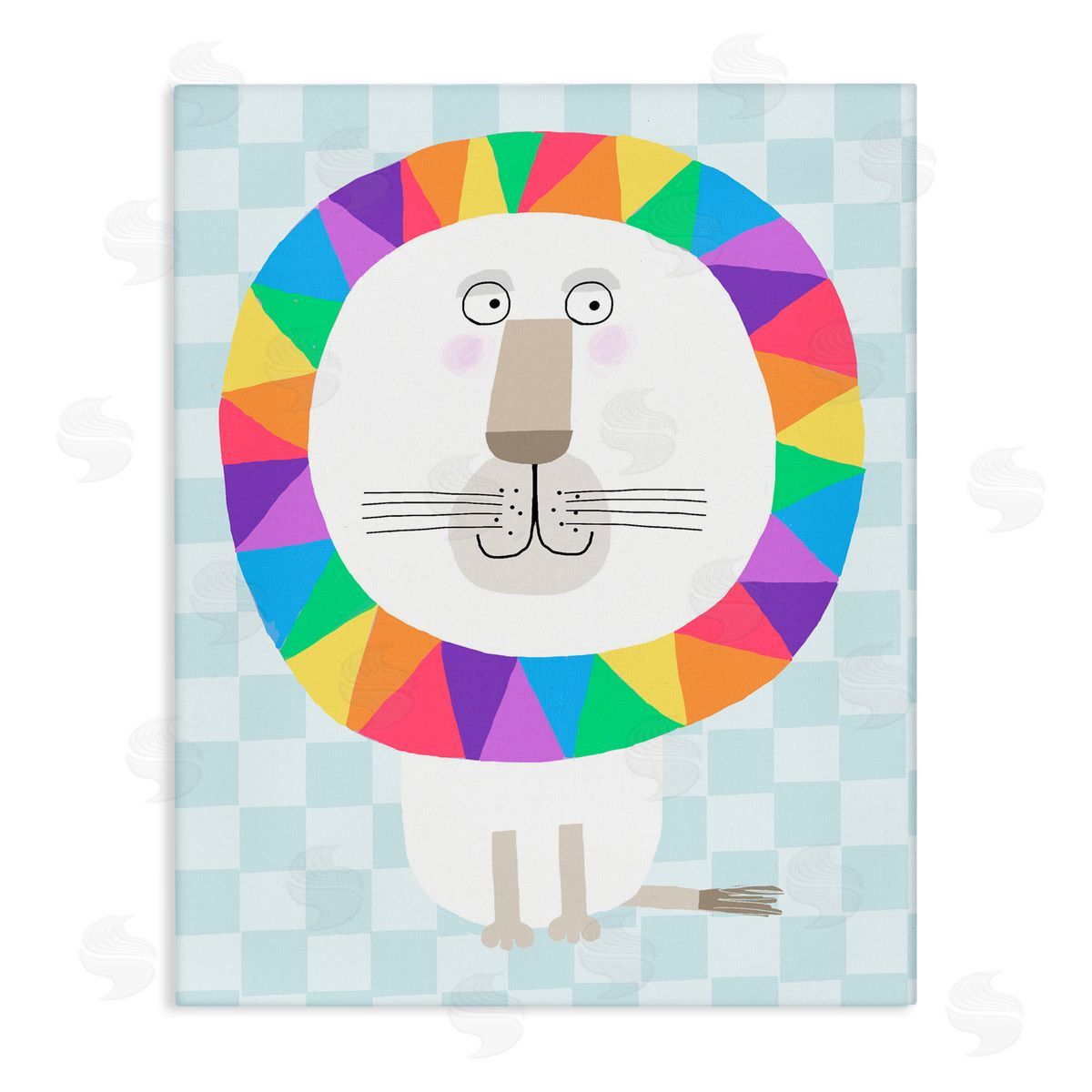 Carla Daly Rainbow Geometric Lion Canvas Wall Art Print