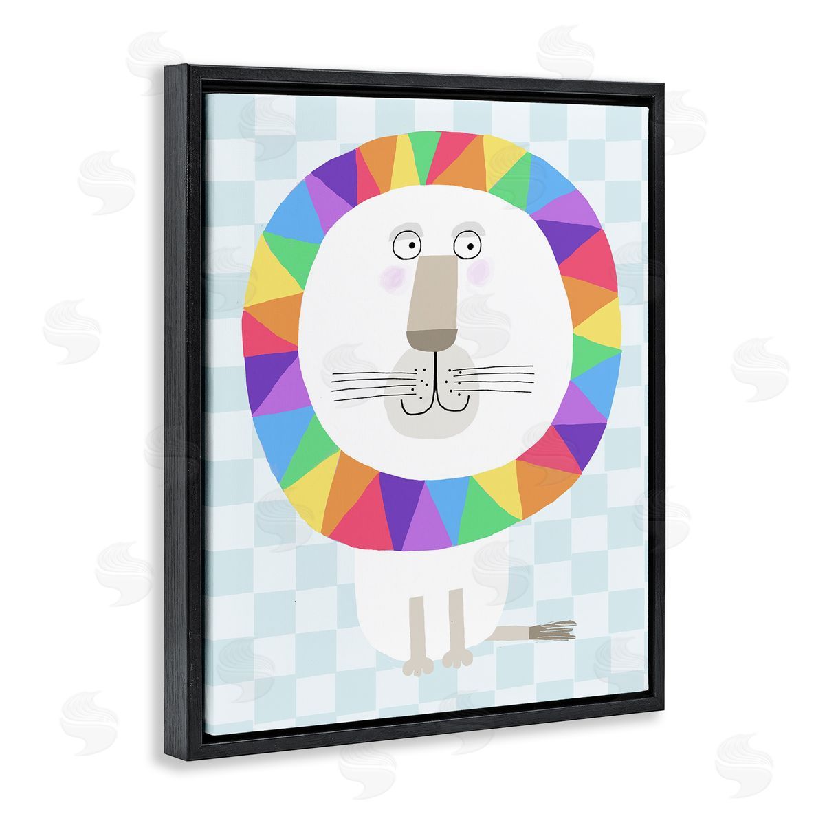Carla Daly Rainbow Geometric Lion Canvas Wall Art Print