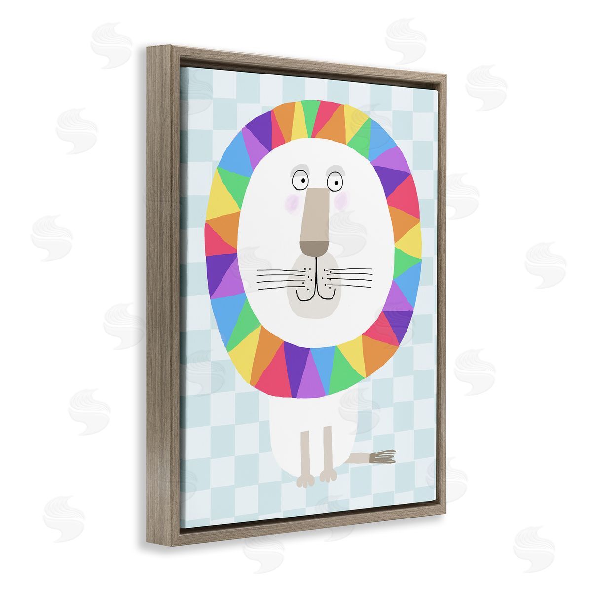 Carla Daly Rainbow Geometric Lion Canvas Wall Art Print