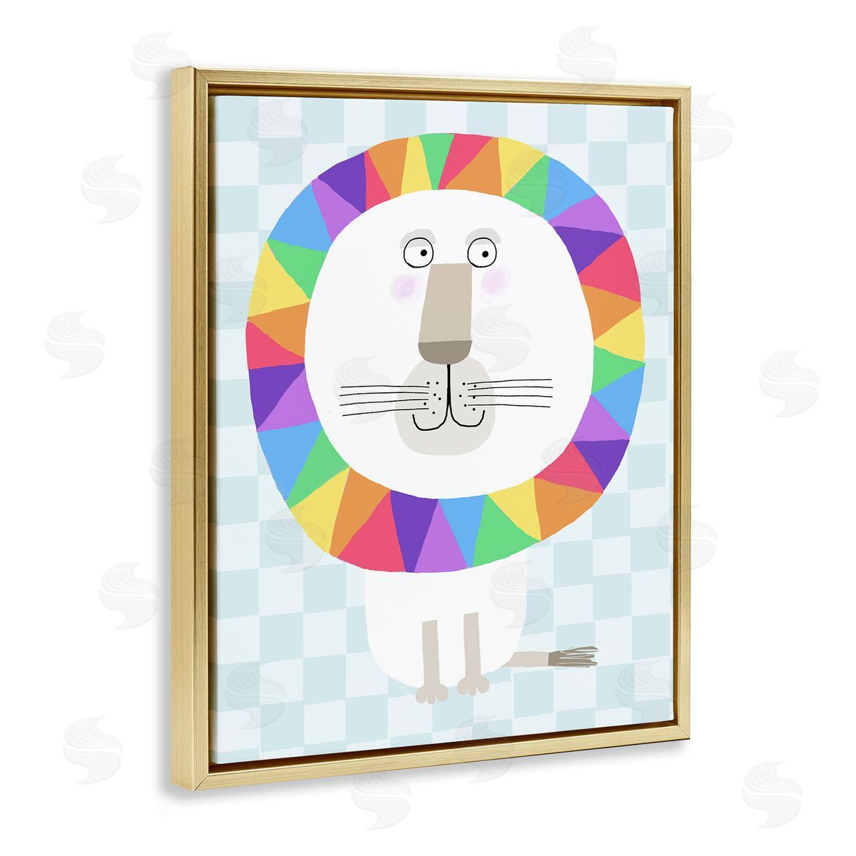 Carla Daly Rainbow Geometric Lion Canvas Wall Art Print