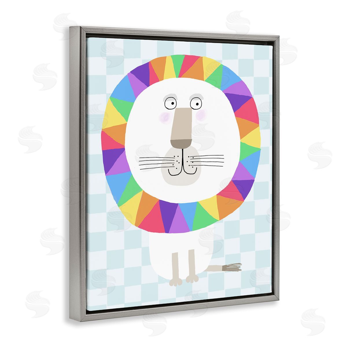 Carla Daly Rainbow Geometric Lion Canvas Wall Art Print