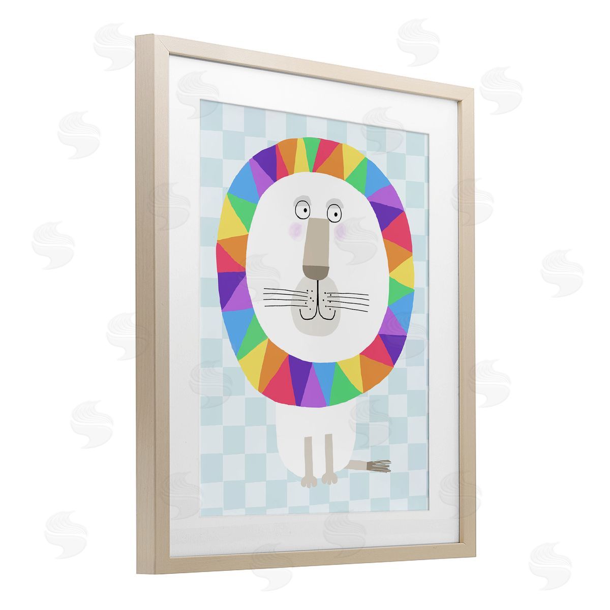 Carla Daly Rainbow Geometric Lion Canvas Wall Art Print