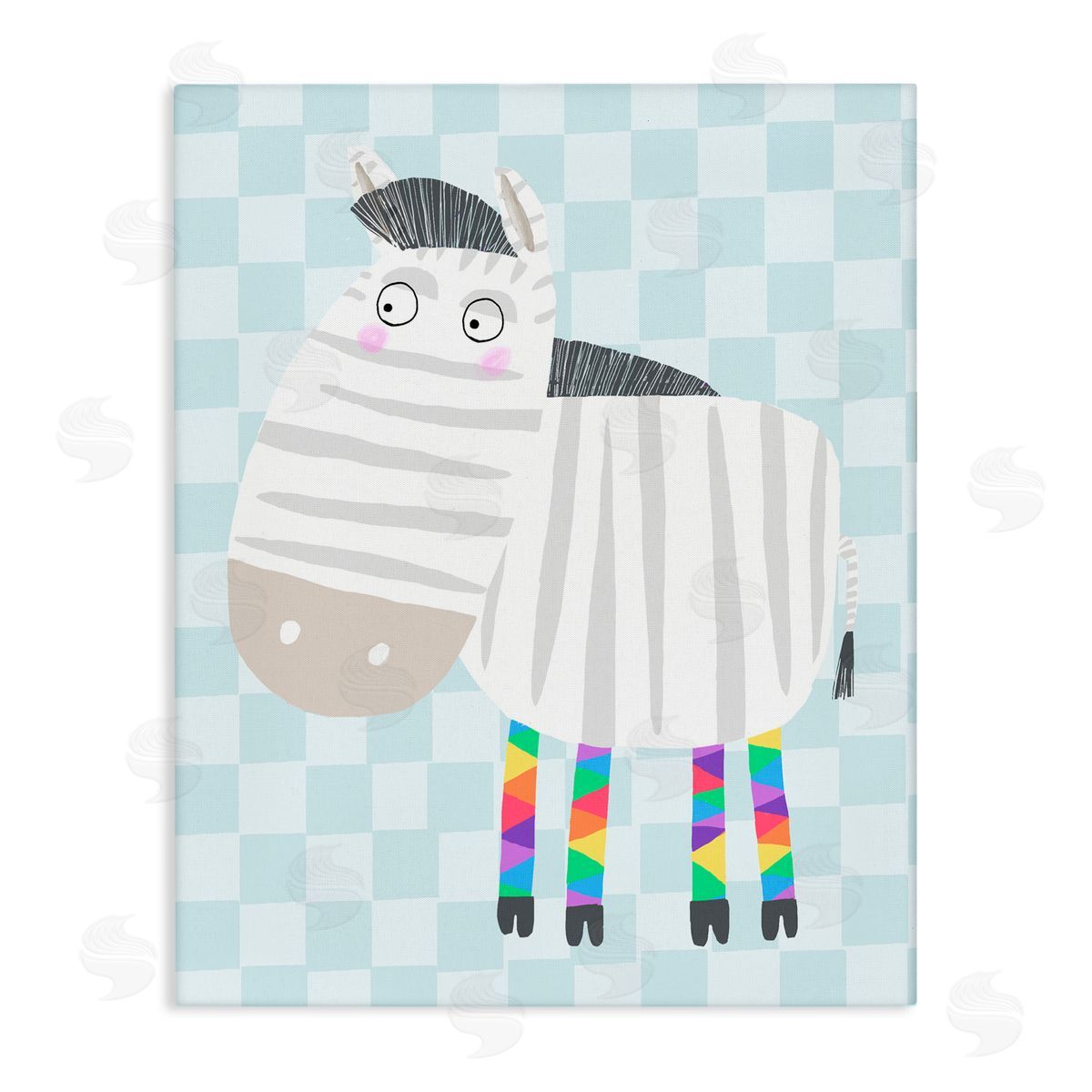 Carla Daly Rainbow Geometric Zebra Canvas Wall Art Print