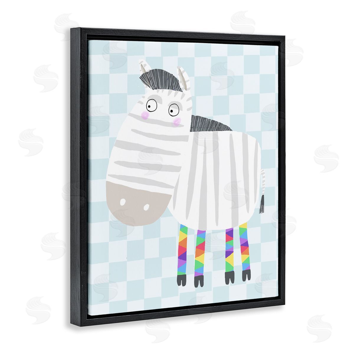 Carla Daly Rainbow Geometric Zebra Canvas Wall Art Print