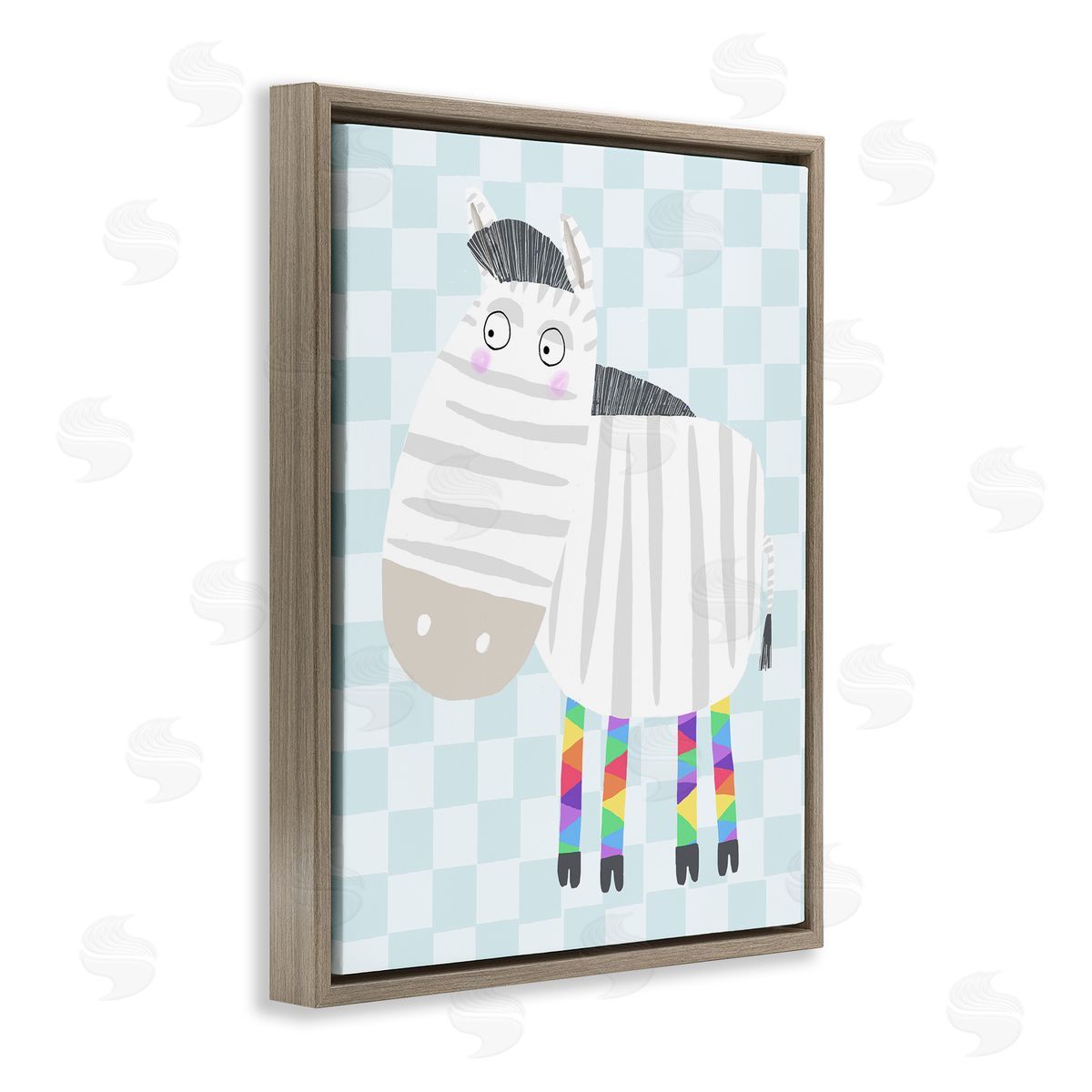 Carla Daly Rainbow Geometric Zebra Canvas Wall Art Print